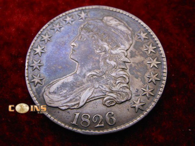 Lot 36-487743 - Better Condition 1826 Silver Bust Half Dollar.