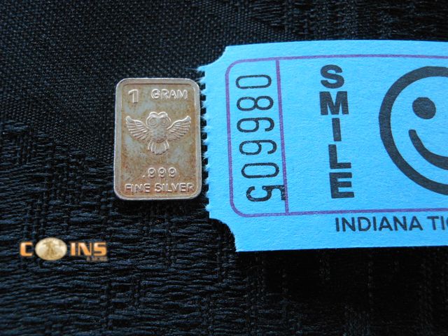 Lot 36-086605 - .999 Fine Silver One Gram Bar.
