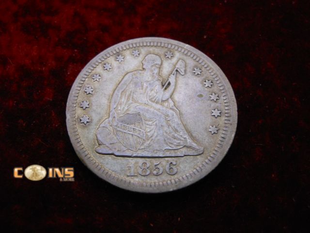 Lot 36-087125 - BETTER CONDITION 1856 Silver Seated Quarter.  Full LIBERTY.