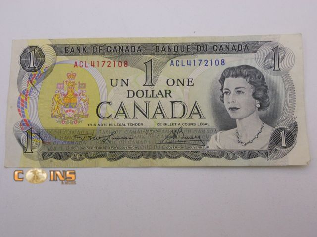 Lot 36-486283 - UNC 1973 $1 Canadian Note.