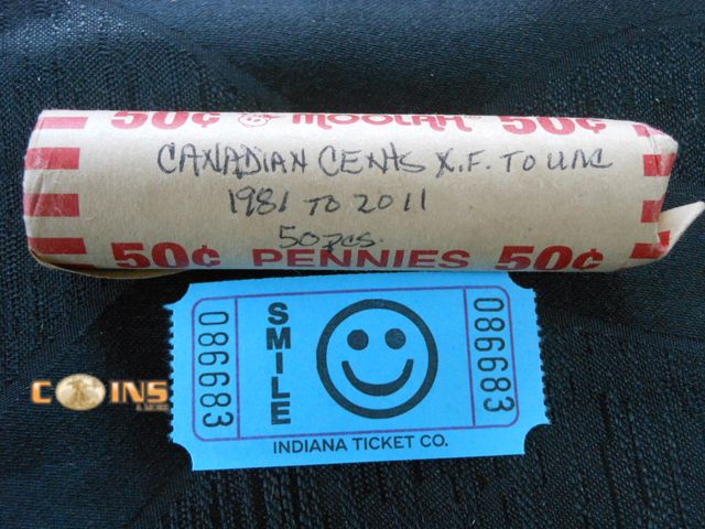 Lot 36-086683 - Roll of 1981-2011 Canadian Cents.