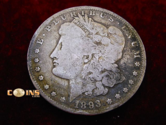 Lot 36-487285 - KEY DATE 1893 Morgan Silver Dollar.  LOW MINTAGE.