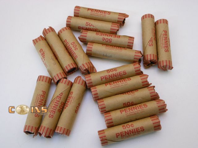 Lot 36-4883311 - Roll of Assorted Lincoln Wheat Cents, Roll Pulled Randomly From Rolls Pictured.