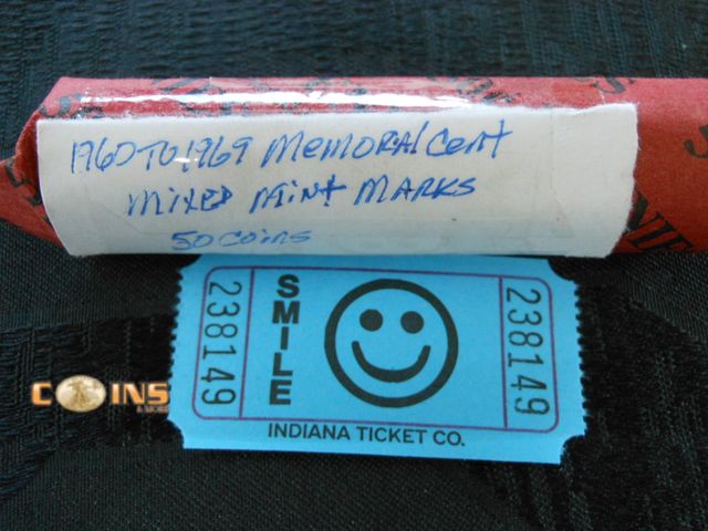 Lot 36-238149 - Roll of 1960's Assorted Date and Mint Mark Roll of Lincoln Cents.