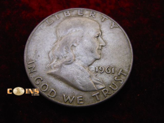 Lot 36-087167 - 1961-D Silver Franklin Half Dollar.