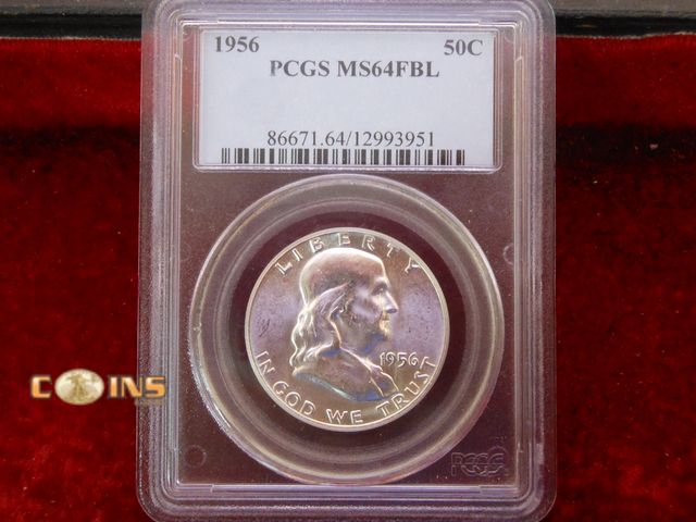 Lot 36-238557 - 1956 Silver Proof Franklin Half Dollar PCGS MS64FBL.