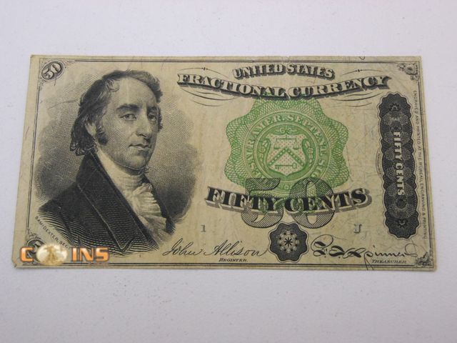 Lot 36-486282 - BETTER 1874-1876 50 Cents 5th General Issue DEXTER Fractional Currency.