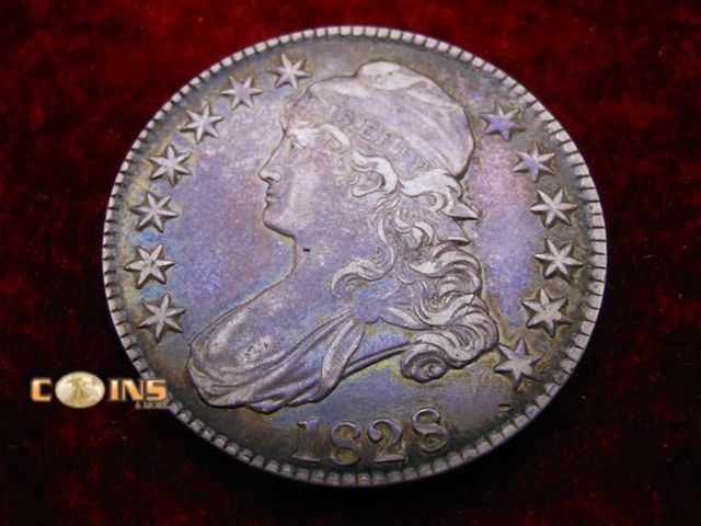 Lot 36-487745 - Better Condition XF+ 1828 Silver Bust Half Dollar.