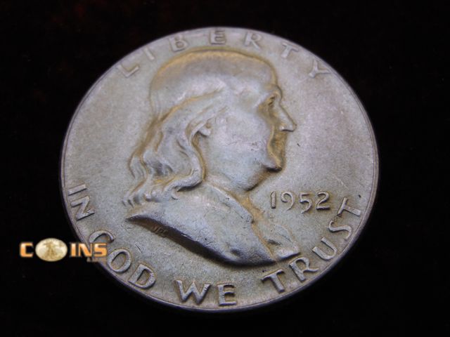 Lot 36-486486 - 1952 Silver Franklin Half Dollar. Bell Lines Visible.