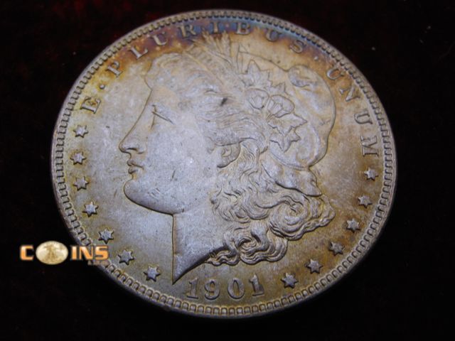 Lot 36-486666 - AU/BU 1901-O Morgan Silver Dollar.  Toned.
