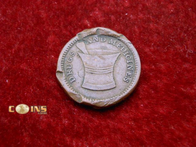 Lot 36-487867 - RARE Civil War Era Coin, Drugs and Medicines Ligonier MICH.