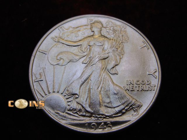 Lot 36-486475 - AU/BU 1943 Silver Walking Liberty Half Dollar.