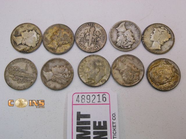 Lot 36-489216 - Lot of Ten Silver Dimes.