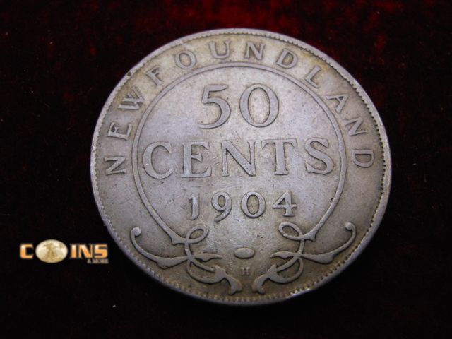 Lot 36-489181 - 1904 Silver Newfoundland 50 Cent Piece.