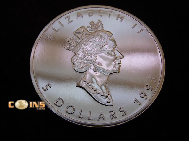 Lot 36-486339 - 1993 .9999 Fine Silver Canadian Maple Leaf.  Pure Silver Round.