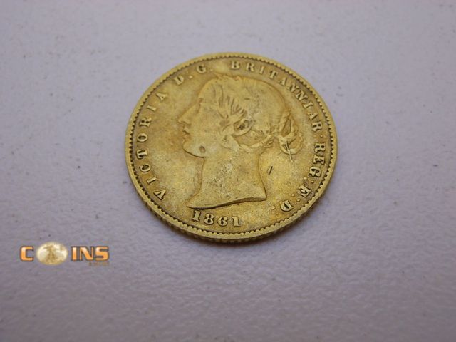 Lot 36-486698 - 1861 Gold Australia Sydney Mint, Half Sovereign.