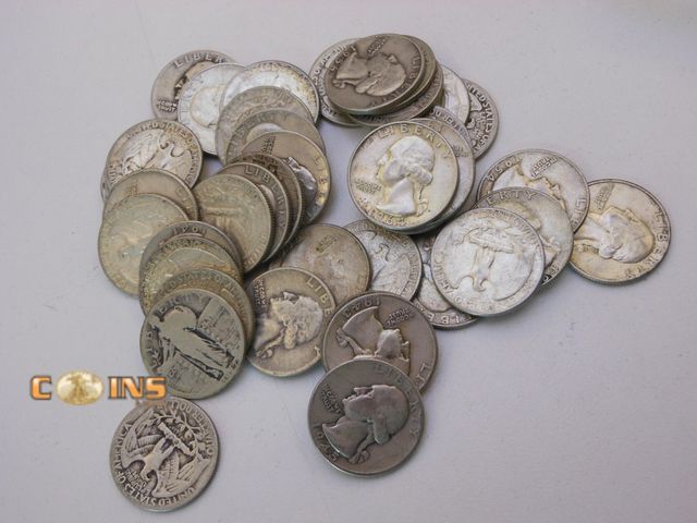Lot 36-4866971 - Lot of Four Silver Quarters Pulled Randomly From Coins Pictured.