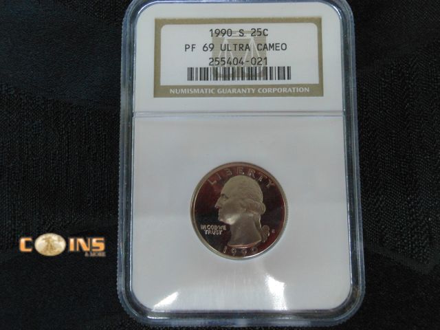 Lot 36-486443 - 1990-S NGC Graded PF69 UC Washington Quarter.