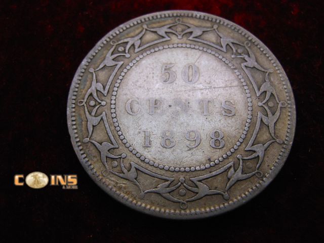Lot 36-489190 - 1898 Silver Newfoundland 50 Cent Piece.