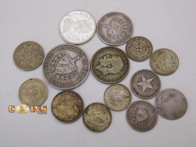 Lot 36-488383 - Lot of Assorted Silver Foreign Coins, Total Weight 46.7 Grams.