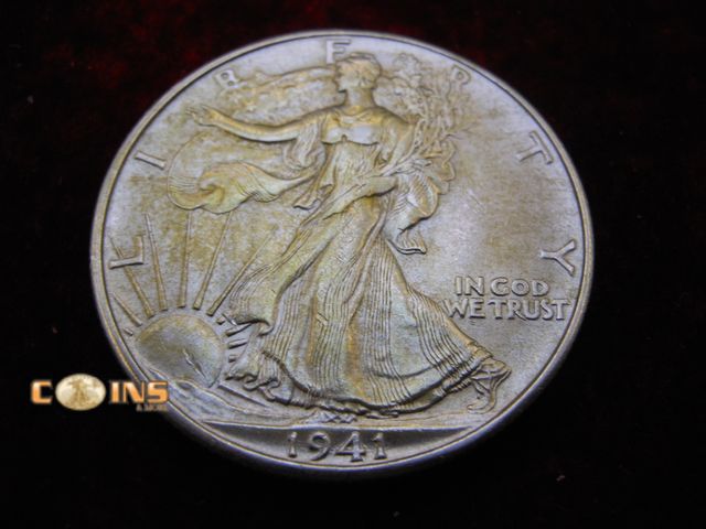 Lot 36-486471 - AU/BU 1941-D Silver Walking Liberty Half Dollar.