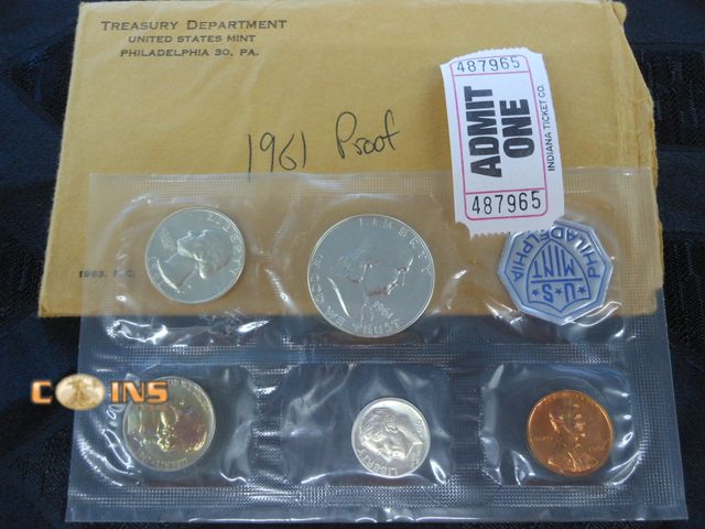 Lot 36-487965 - 1961 Silver US Mint Proof Set.