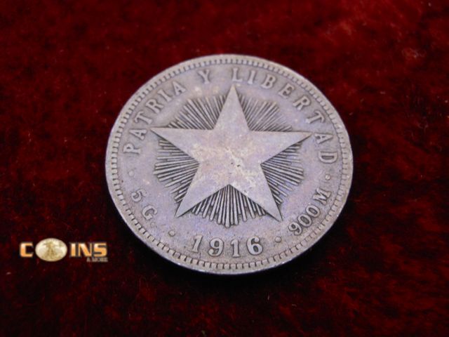 Lot 36-484355 - 1916 Silver Cuban Coin.