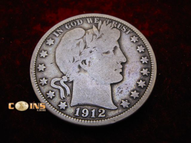 Lot 36-486464 - 1912 Silver Barber Half Dollar.