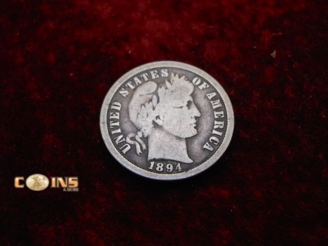 Lot 36-486528 - KEY DATE 1894-O Silver Barber Dime.
