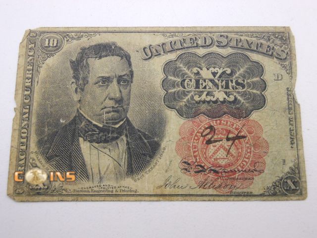 Lot 36-486281 - 1874 10 Cents Fifth 5th Issue Fractional Note.