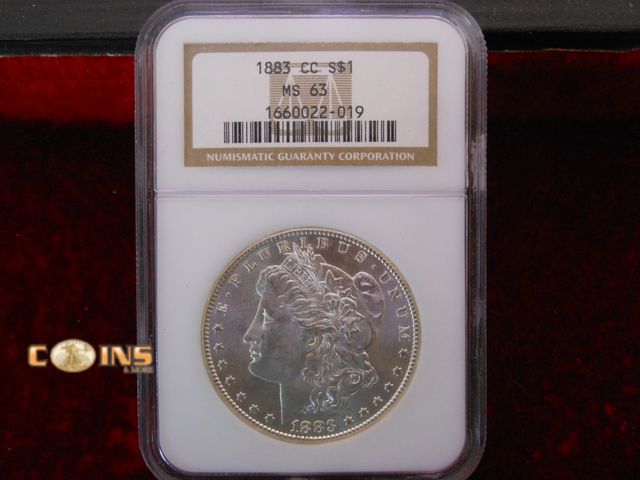 Lot 36-086220 - MUST SEE 1883-CC Morgan Silver Dollar NGC Graded MS63.  Fantastic Carson City Dollar.
