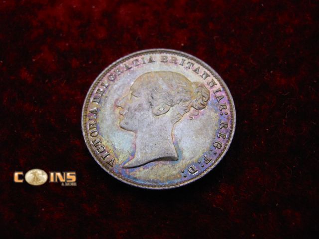 Lot 36-487864 - 1859 Queen Victoria Six Pence Almost Uncirculated AU Coin.