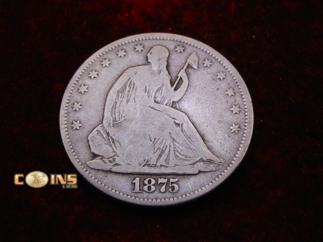 Lot 36-486458 - 1875-S Silver Seated Half Dollar.