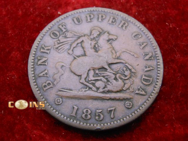Lot 36-486571 - 1857 Bank of Upper Canada One Penny Bank Token.