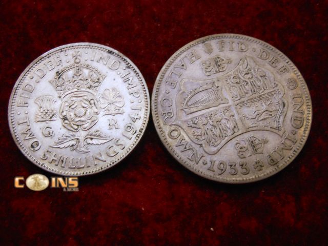 Lot 36-238259 - Great Britain Large Silver Coins-Half Crown and two Shilling.