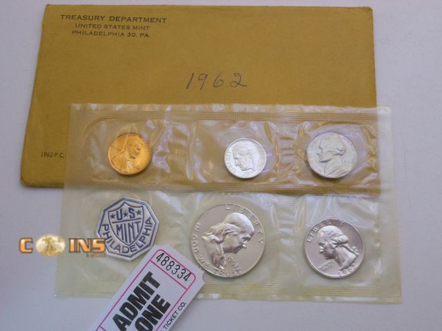 Lot 36-488334 - 1962 Silver US Mint Proof Set.