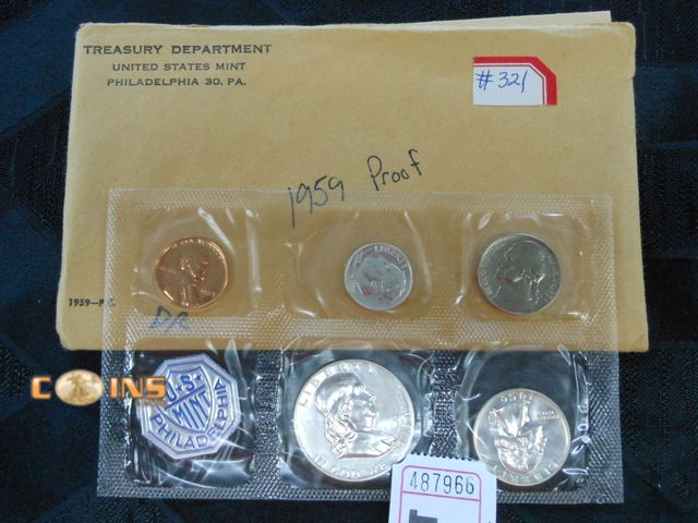 Lot 36-487966 - 1959 Silver US Mint Proof Set.