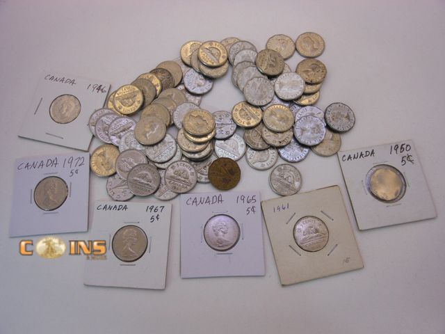 Lot 36-086723 - Large Lot of Assorted Canadian Nickels.  Many Early Dates.