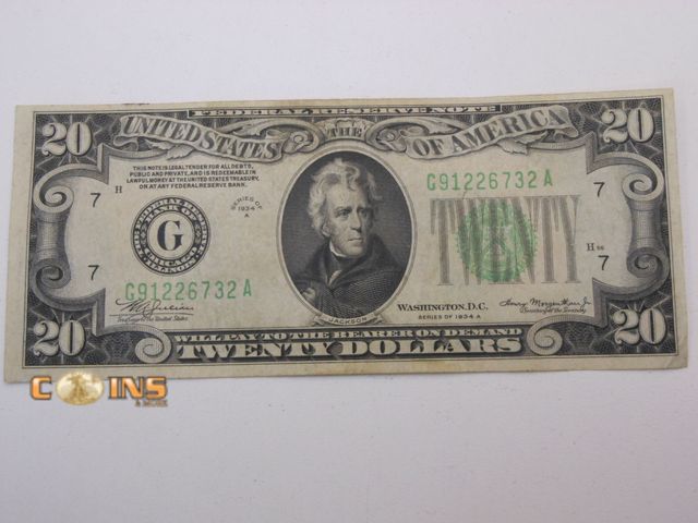 Lot 36-486278 - 1934A $20 Federal Reserve Note.