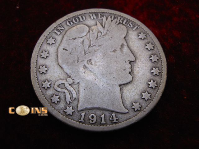 Lot 36-486468 - 1914-S Silver Barber Half Dollar.