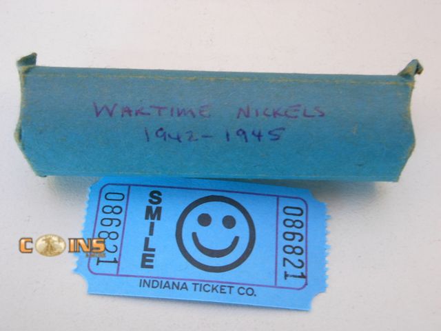 Lot 36-086821 - Roll of Silver Jefferson War Nickels.