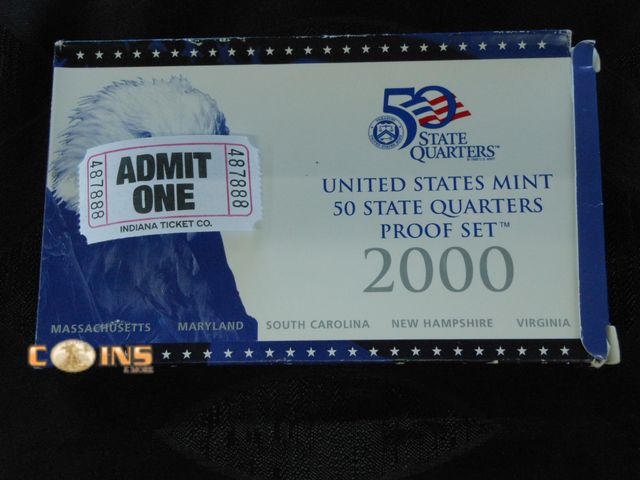 Lot 36-487888 - 2000 US Mint Proof Quarter Set.