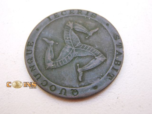 Lot 36-487831 - BETTER 1831 Isle of Man Half-Penny Token Coin.