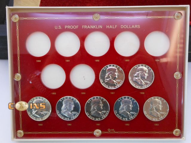 Lot 36-486260 - Must See Partial Proof Silver Franklin Half Dollar Collection in Capitol Plastics Holder.