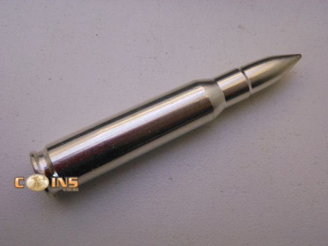Lot 36-489148 - .999 Fine Silver TWO Troy Ounce .308 Bullet Design.