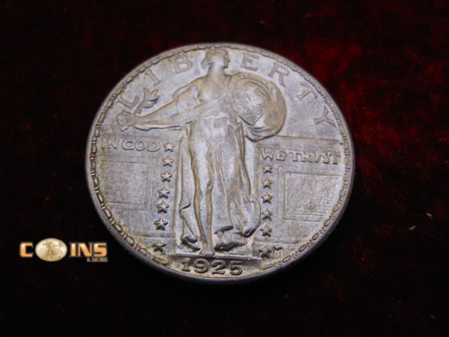 Lot 36-486513 - XF/AU 1925 Silver Standing Liberty Quarter.  Fantastic Eye Appeal.