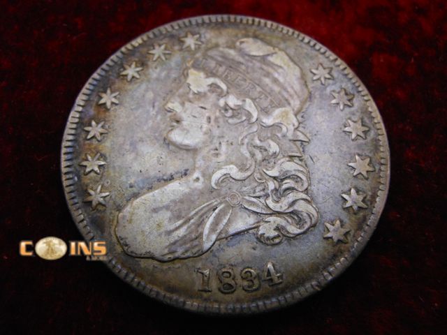 Lot 36-086754 - Better Condition 1834 Silver Bust Half Dollar.