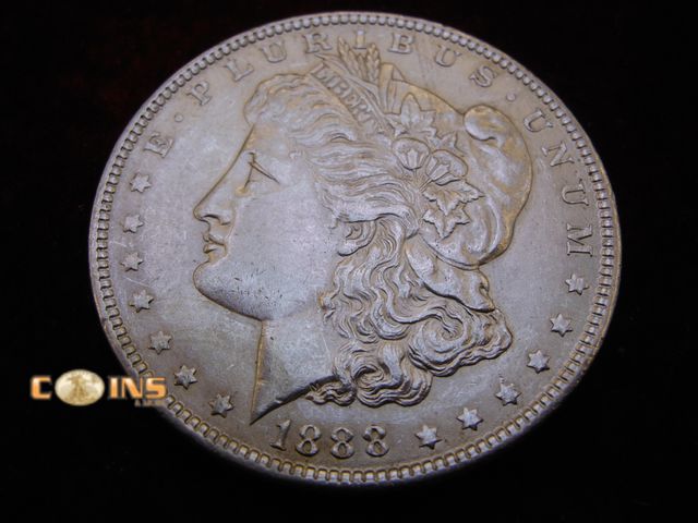 Lot 36-087096 - AU+ 1888 Morgan Silver Dollar.