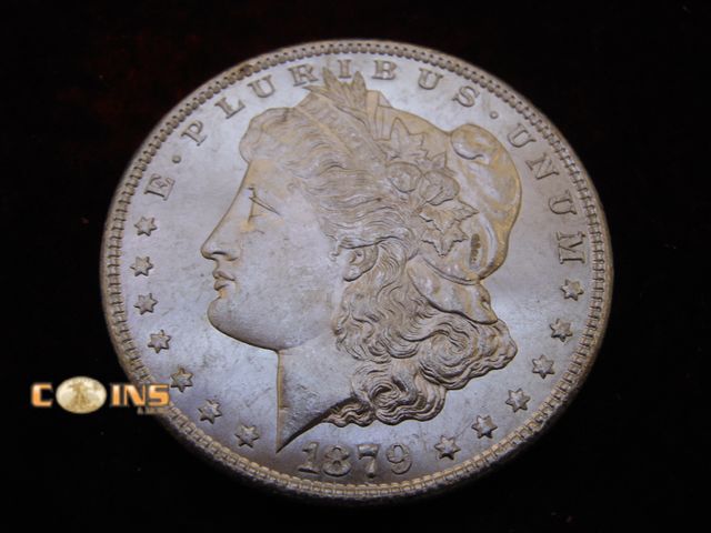 Lot 36-087107 - UNC/BU DMPL 1879-S Third Reverse Morgan Silver Dollar.  DEEP MIRROR PROOF LIKE FINISH.