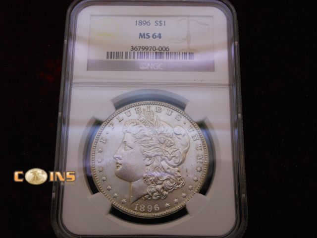 Lot 36-486420 - 1896 NGC Graded MS64 Morgan Silver Dollar.
